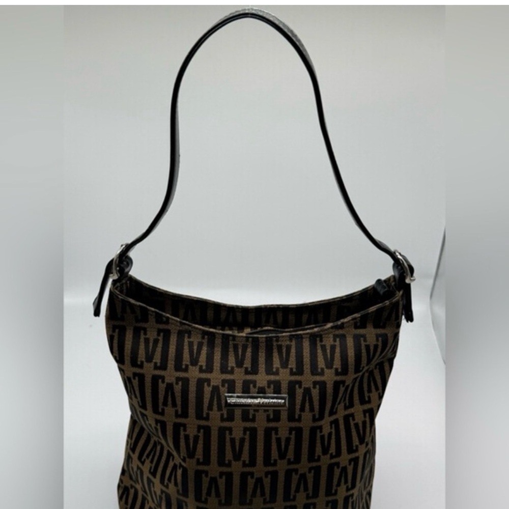 Christian Verlaine Monogram Brown & Black Shoulder Bag – Vintage Style Hobo Tote